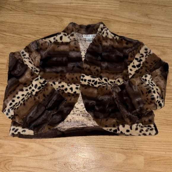 ROBBIE BEE Small outing leopard fur jacket - Picture 1 of 4